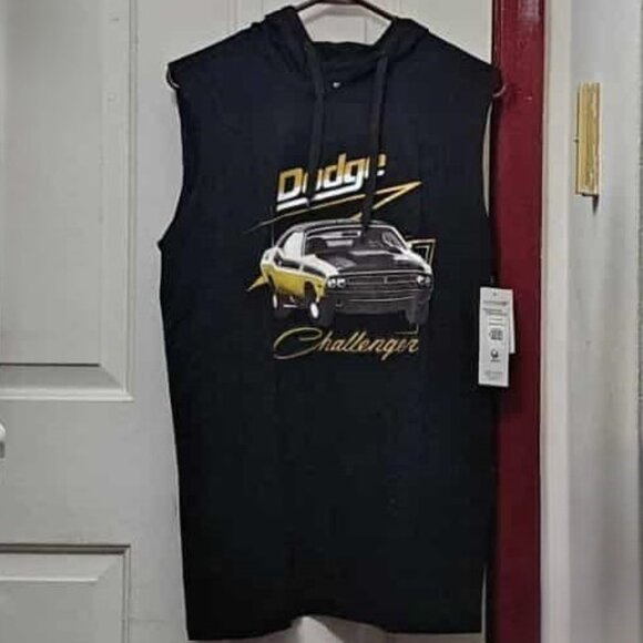 New Dodge Men's Retro Hooded Muscle Tank - Picture 1 of 3
